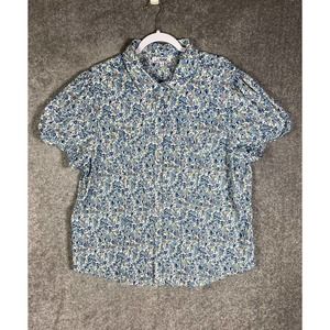 Back In The Saddle Floral Western Pleated Ruffle Pearl Snap Shirt Womens Size 1X